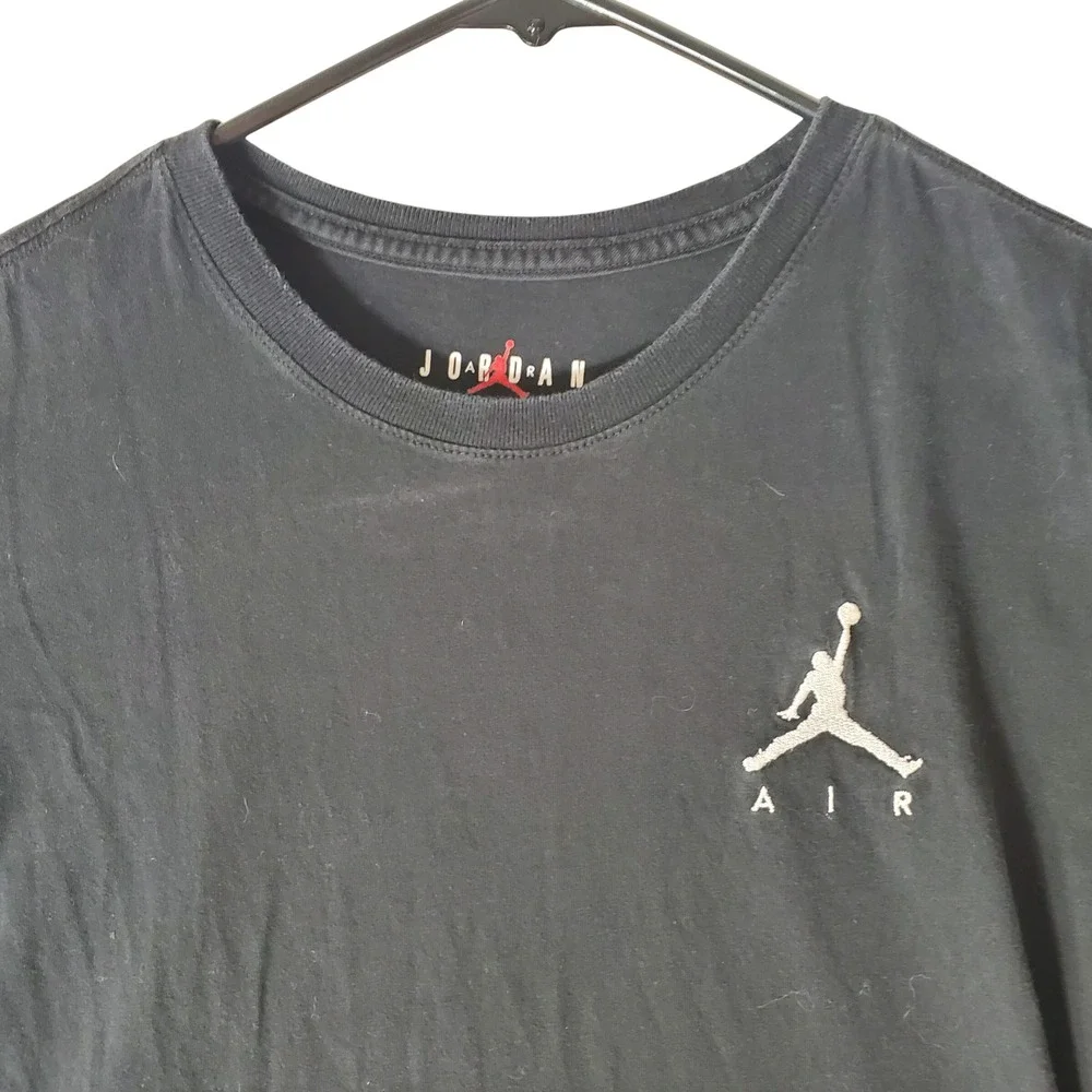 Jordan Air Jumpman T-Shirt Mens Small Black Short Sleeve Embroidered Logo Tee
